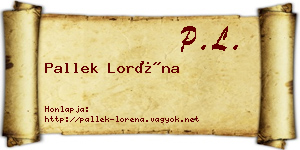 Pallek Loréna névjegykártya